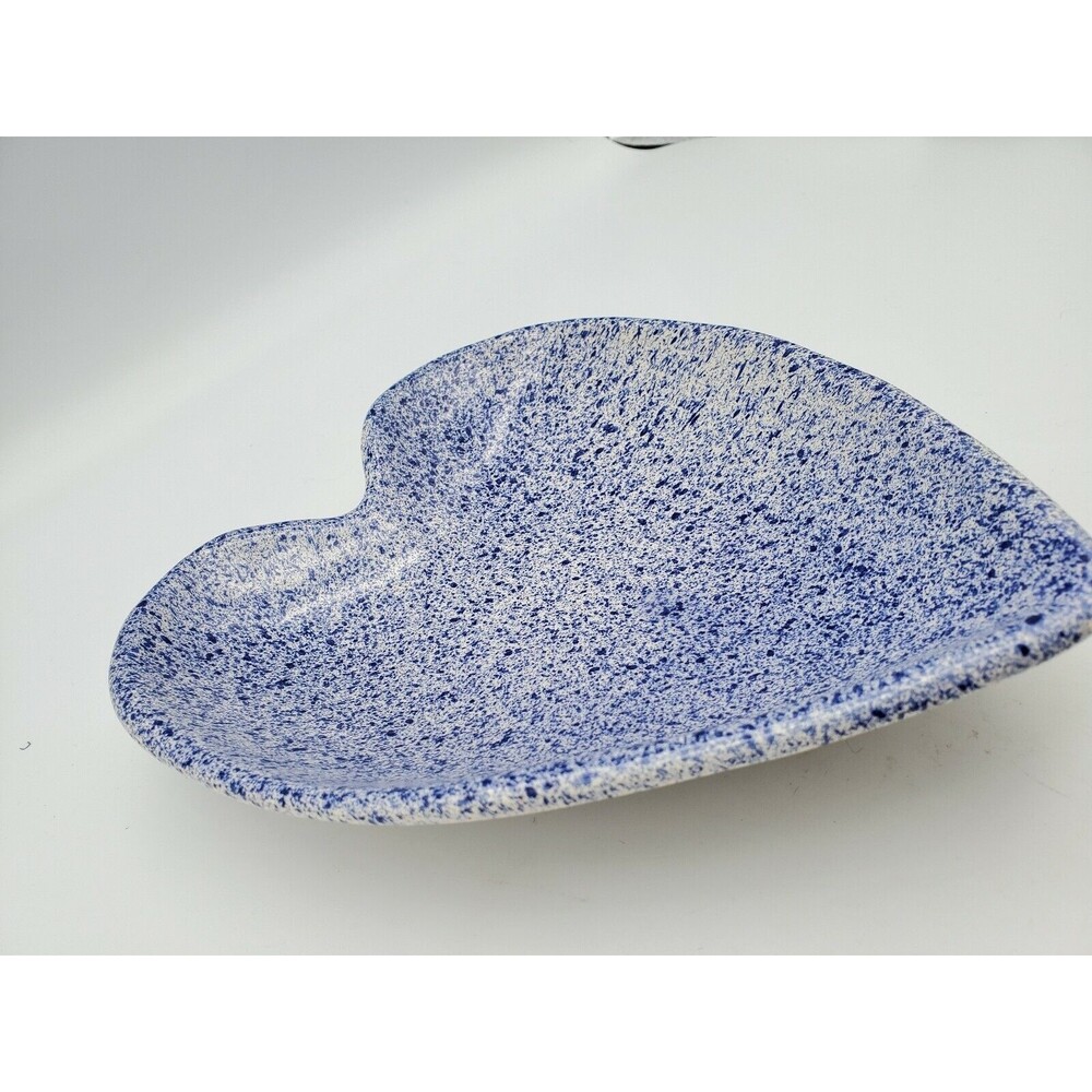 Heart Shaped Trinket Dish 956 GF Blue Speckled and Pink Speckled Portugul - Picture 9 of 12